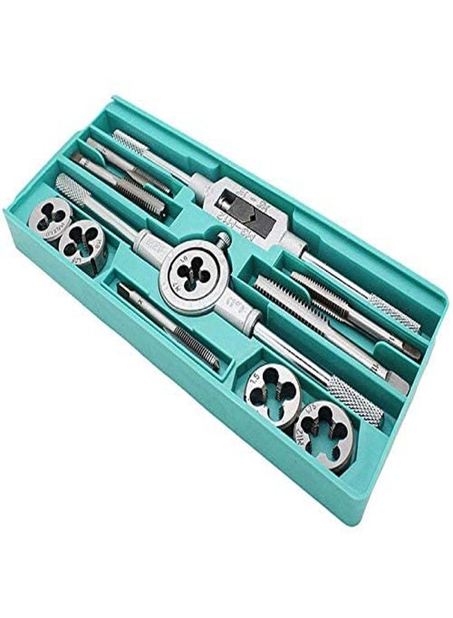 THS 12pcs Threading Tap & Die Set M6-M12,Metric Sizes,Tap & Dies With Tap Wrench & Round Die Handle Complete Set - Image 2